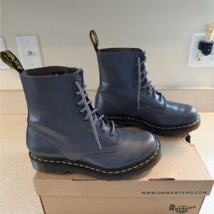 Dr Martens Gray / Grey Leather 1460 Boots